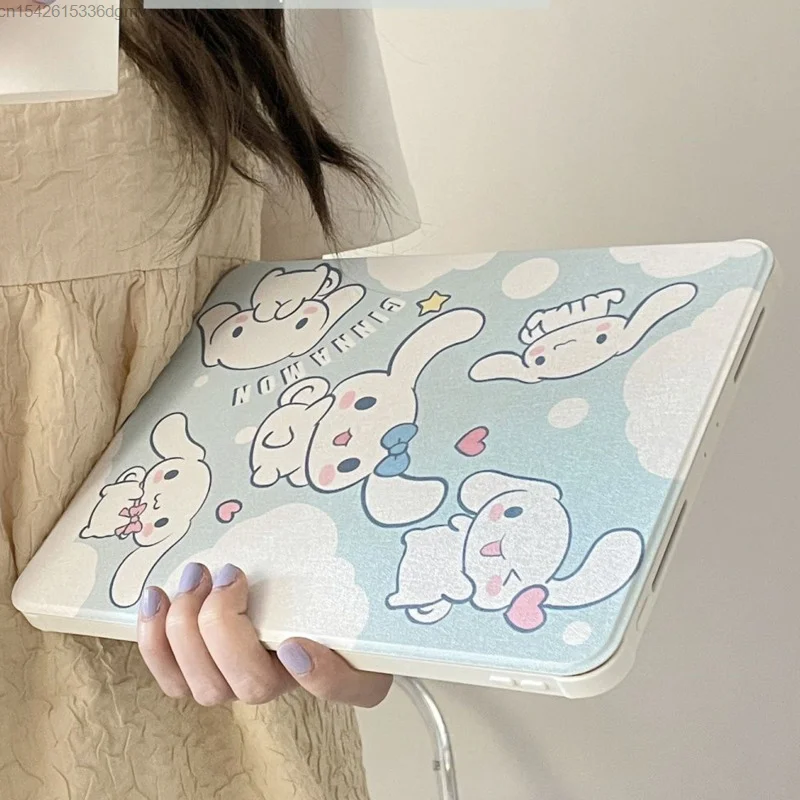 Imagem -03 - Sanrio Cinnamoroll Kawaii Capa de Computador Tablet Rotação Estilo Japonês Case Ipad 10.2 Mini Pro 12.9 11 2023 2023 Y2k