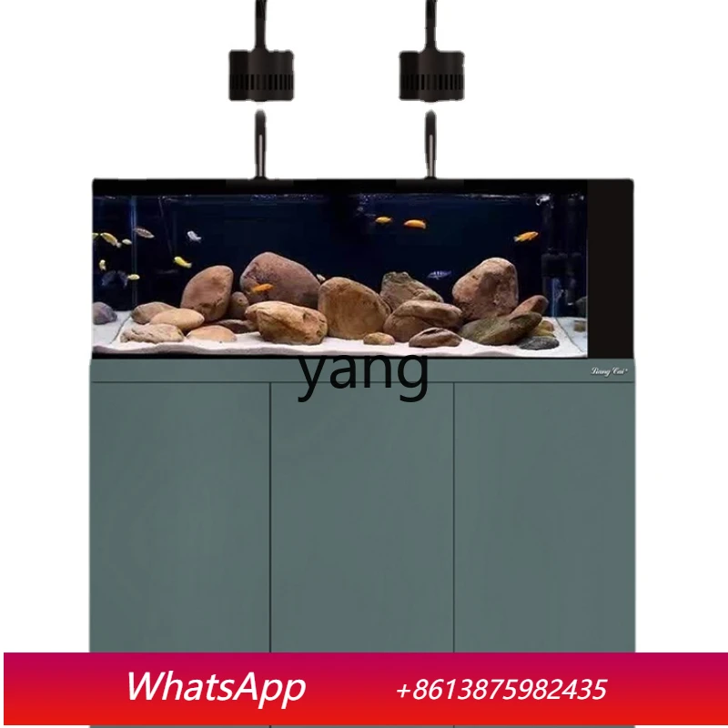 

Аквариум LMM с донным фильтром, для ландшафтного дизайна гостиной, из супербелого стекла, цилиндрический, с боковым переливом, экологический аквариум для рыбок