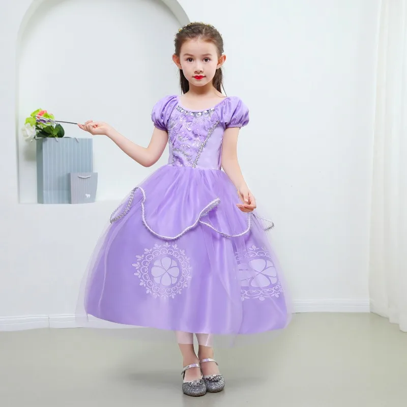 Halloween Costume Children's Sophia Princess Dress Girls Little Princess Sofia Dress Children's Dress