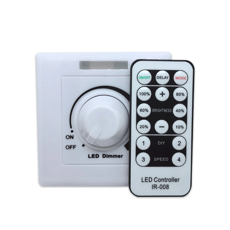 LED light dimmer 200W 400W 600W infrared remote control switch AC220V AC110V with remote control stepless rear edge phase dimmer