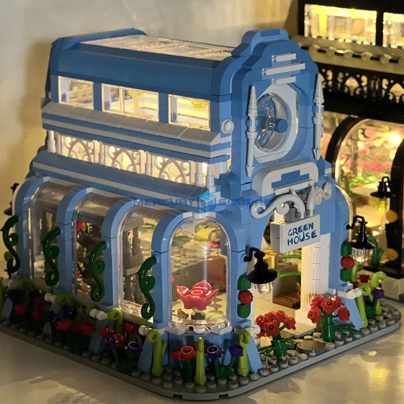 Botanical Garden MOC 16048 Plant Conservatory Model Building Bricks Sun Glass House Room Blocks Toy Set Creative Gift Girls Boys