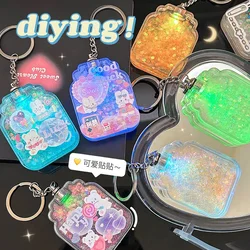 Luminescent Fluid Clear Brick Acrylic Polco Kpop Guka Girl Stickers Idol Photo Decoration DIY Photocard with Keychain