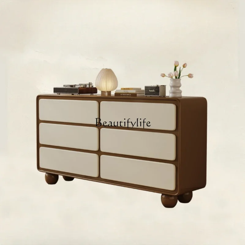

FG10Solid Wood French Retro Bedroom Locker of Bed End Living Room Wall Dining Edge Mid-Ancient Chest of Drawer