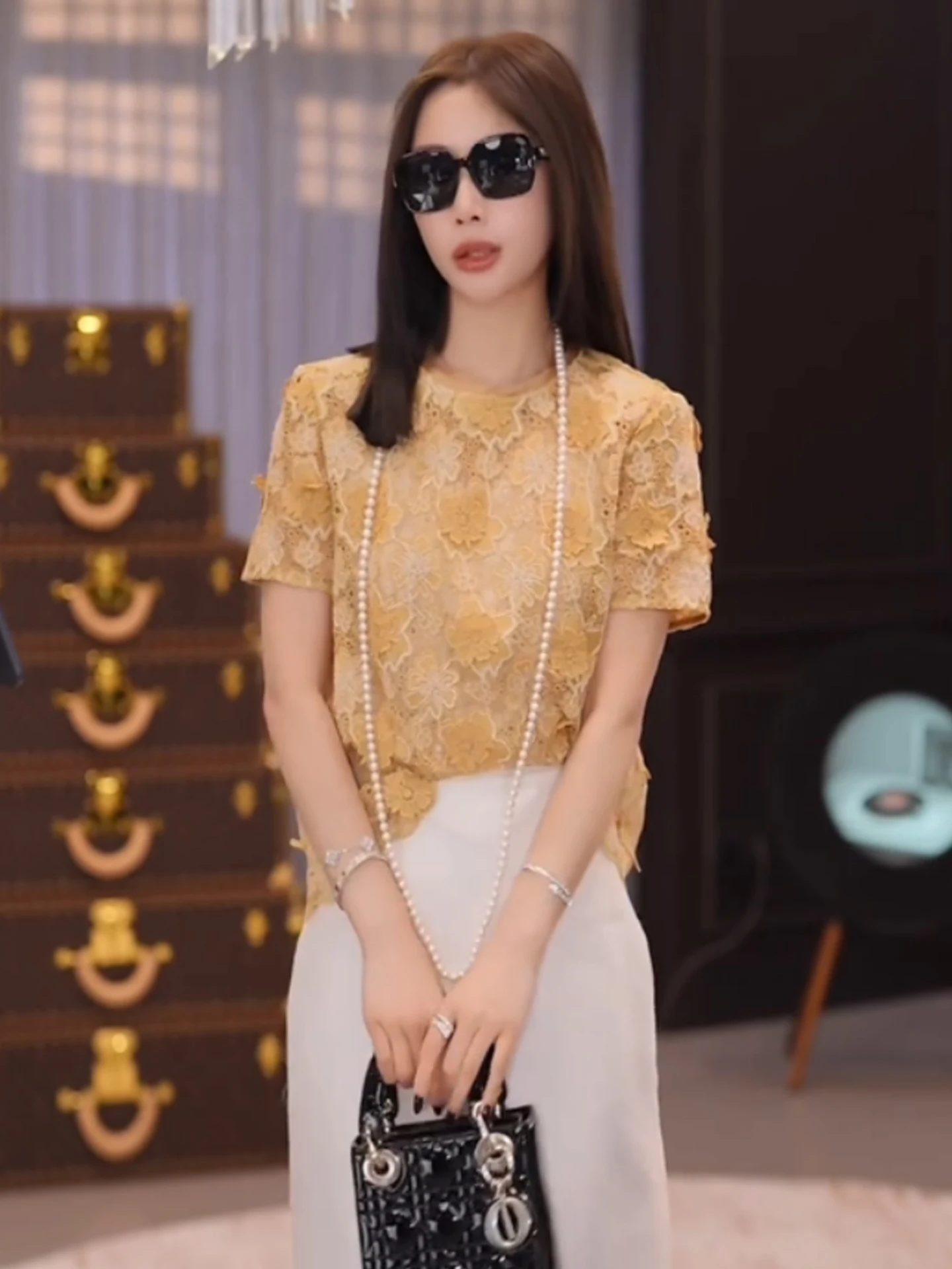 

Ele Chic ort Sve Top Korean Sle Commute Silk Women's Faion Summer New Arrival Versatile Design Sensation Blouse