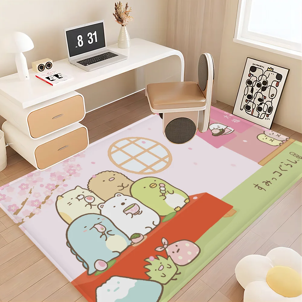 Cartoon Pink Sumikko Gurashi  Floor Mat Floor Mat INS Style Soft Bedroom Floor House Laundry Mat Anti-skid Household Carpets