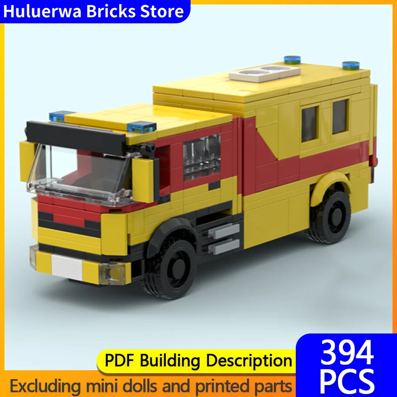 

City Car Model MOC Building Bricks Military Ambulance Modular Technology Children Holiday Gifts Assemble Toys Suit