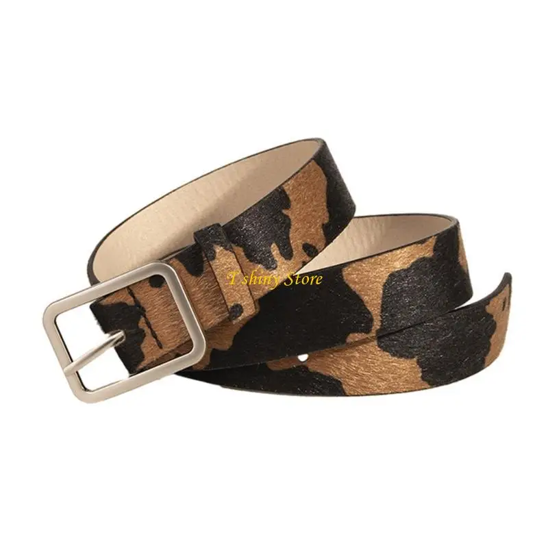 

N58F Girls Cow Pattern Waist Belt American Street Dance Jean Belt Decorative Belts
