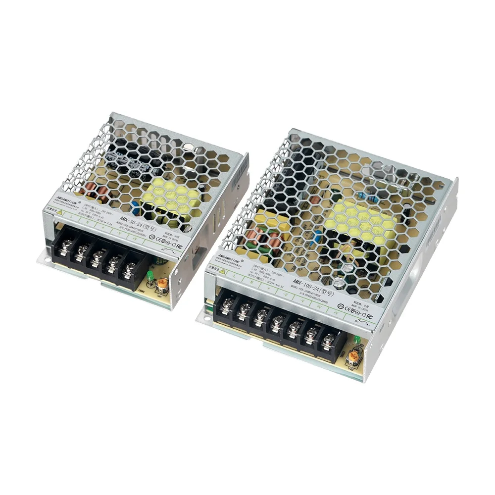 

AMSAMOTION Convert AC 220V to DC 24V SMPS Switching Power Supply LED PLC AMX-50-24 50W 100-24 100W Transformer Industrial