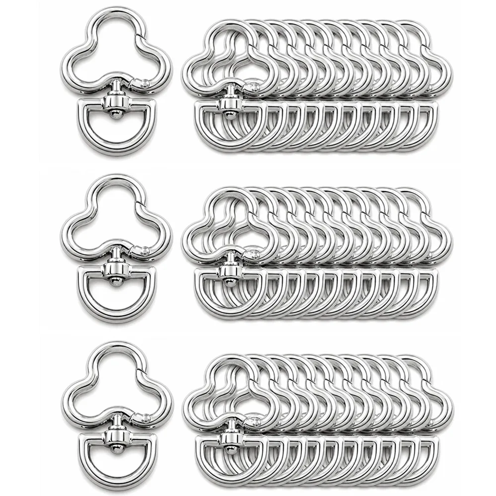 5/10/50/100pcs Snap Hook Flower Keychain Lobster Clasp Hooks Key Ring Key Chain For DIY Jewelry Making Accessories WHOLESALE