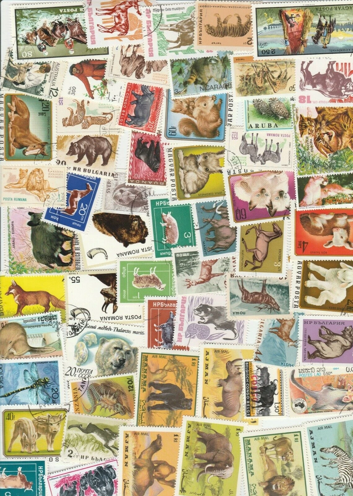 Wildtiere der Welt: Echte Briefmarken mit Tiermotiven, 100 verschiedene Tierbriefmarken, Sammlung, Sammlerbriefmarken – Detail 3
