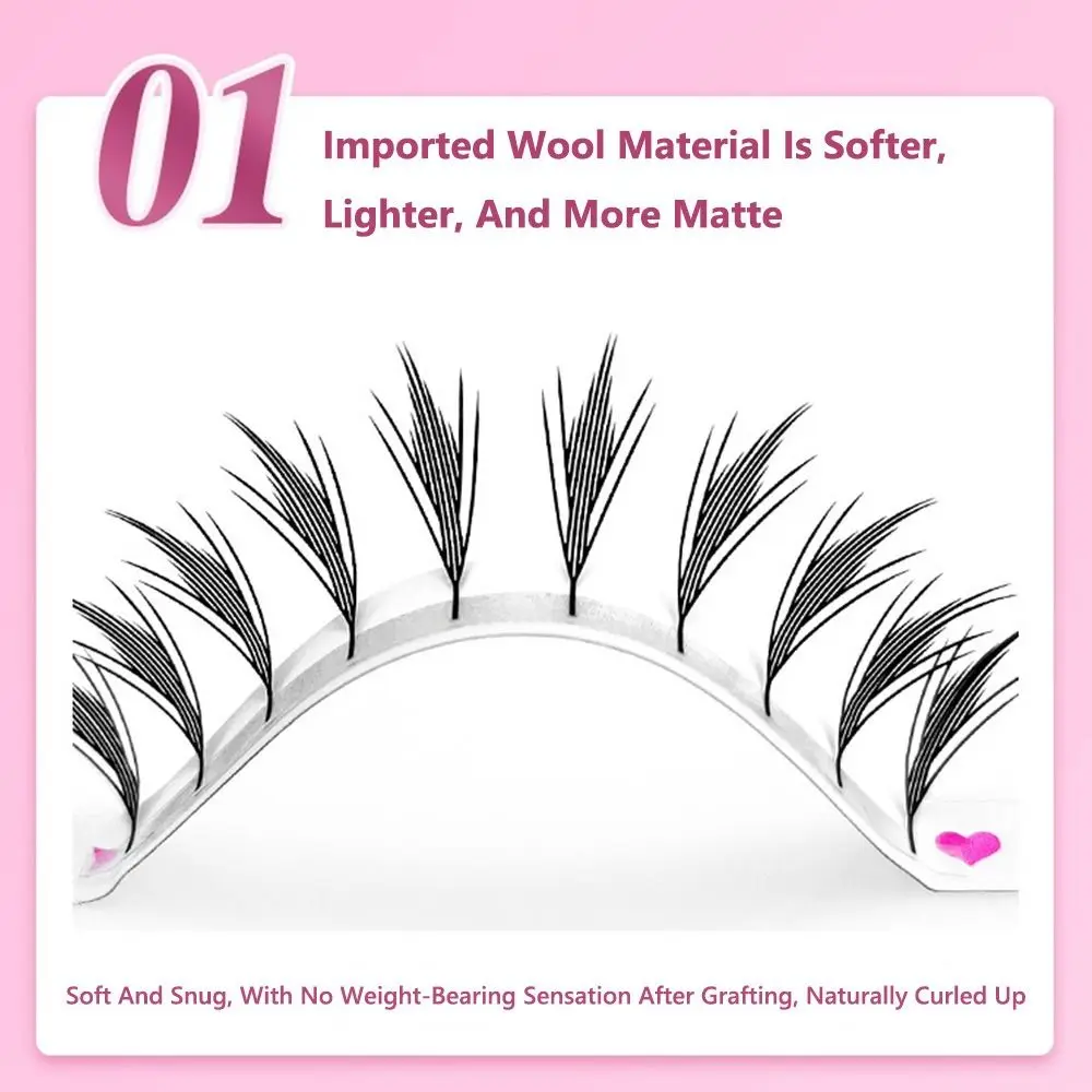 Nieuwe 12-rijows Cluster Wimpers Kit Enkele Cluster Comic Wings Mink Lashes Extensions C/D/CC Krul Individuele Wimpers Oogmake-up Gereedschap