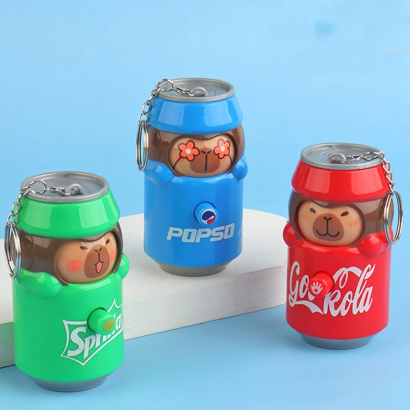 카툰 프레스 체인지 페이스 캔 키체인 스쿨백 참 어린이 스트레스 해소 장난감 펜던트 키체인 장난감 창의적인 생일 선물