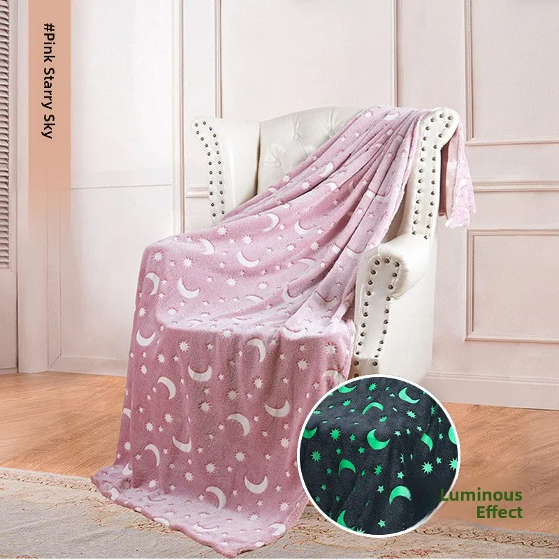 

Новое двустороннее флисовое одеяло с флуоресцентным клеевым принтом, светящееся в темноте, для кондиционера, детское одеяло Super