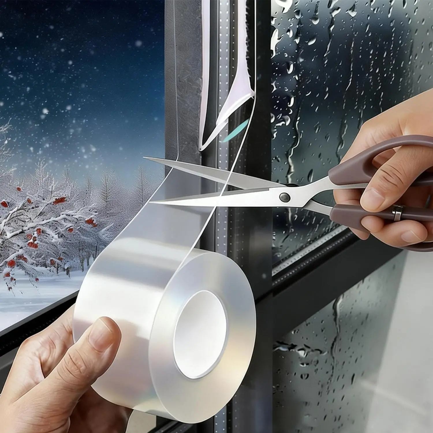 

Transparent Window Sealing Tape 2" x 33Ft Draft Stopper for Winter Insulation, Weather Stripping for Doors and Windows