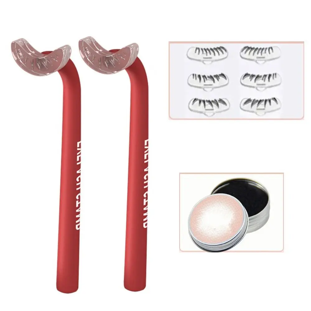 1 Set DIY False Eyelashes Stamp Reusable Natural Look False Eyelash Seal Mascara Stick Easy To Put on Makeup Tool with Handle