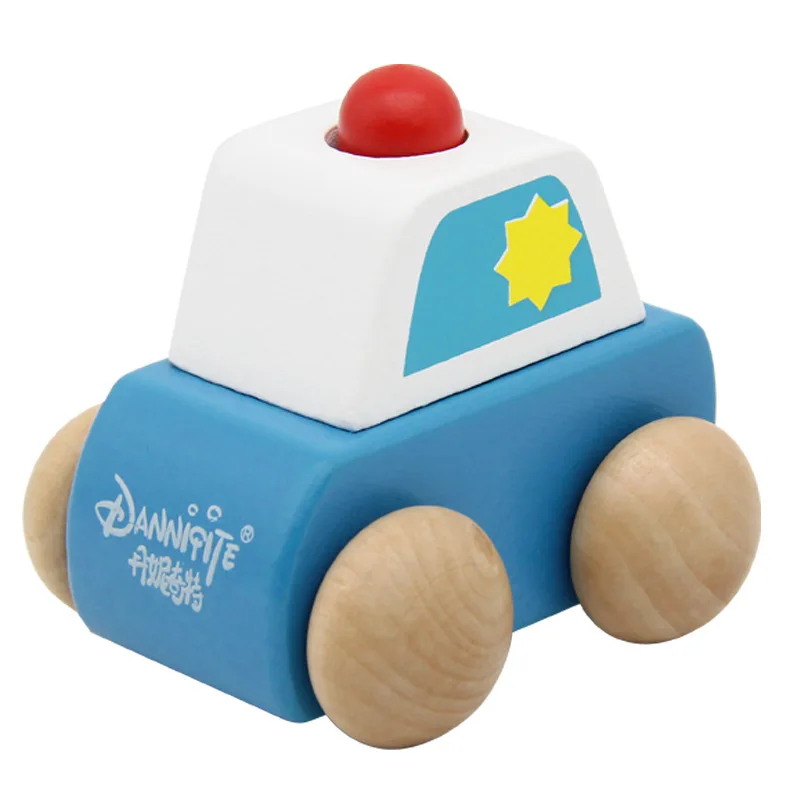 Baby Wooden Toys Cute Cartoon Fruit Sliding Car Pull Back Car Vehicle Kids Mini Traffic Inertia Car Children Gifts