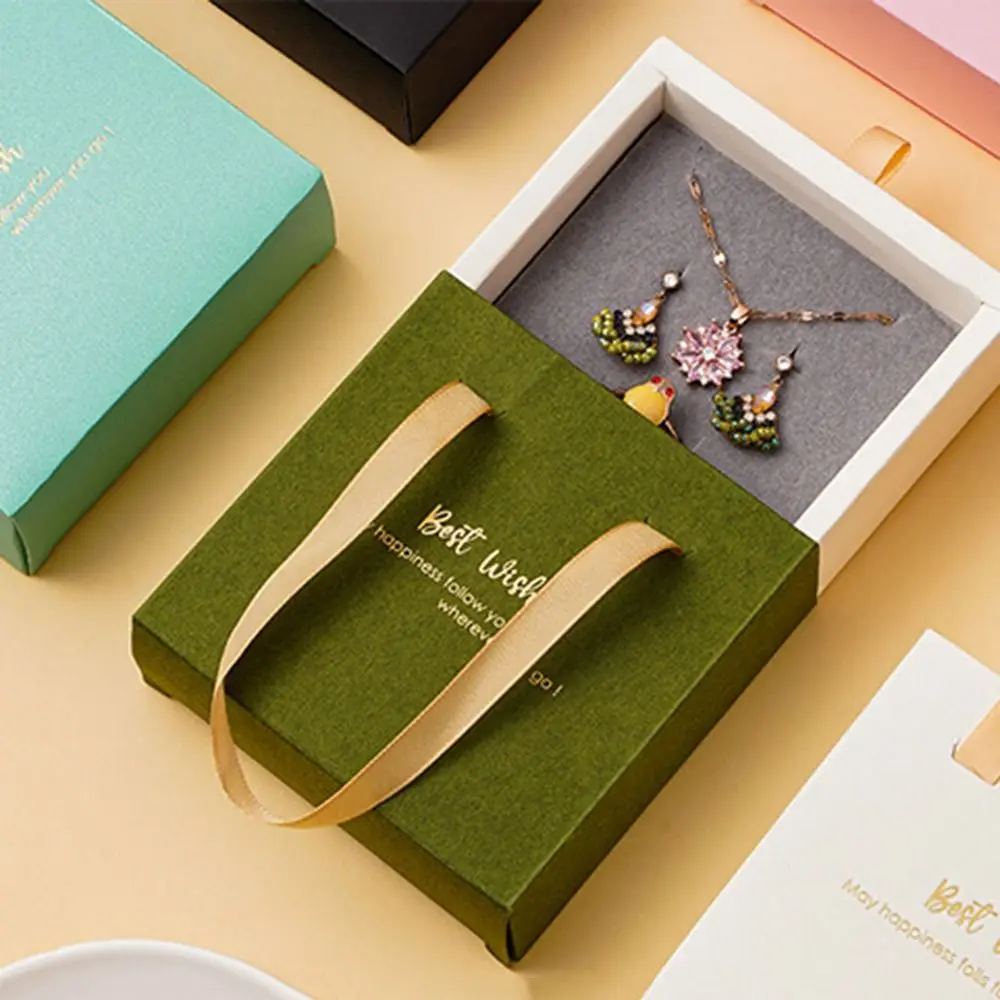 

Necklace Pendant Bracelet Dust-proof With Handle Gifts Box Party Gift Packaging Storage Box Drawer Jewelry Box Earrings Case