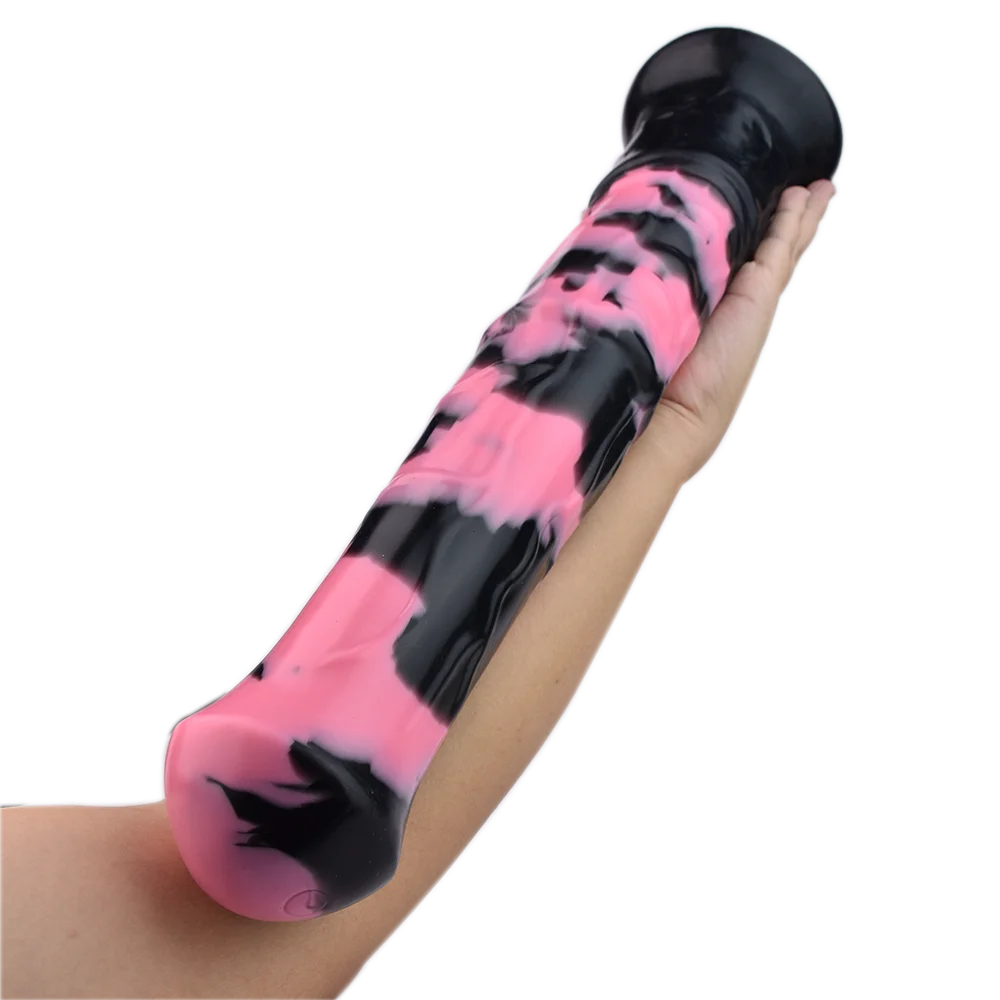 YOCY Long Horse Dildo Black Pink Silicone Anal Plug Fake Animal Penis Sex Toy For Women Men Masturbator