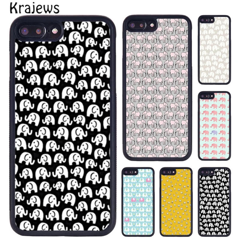 Krajews Elephant Collage Pattern Phone Case For iPhone 16 15 14 X XR XS 11 12 mini 13 Pro MAX Plus cover shell coque