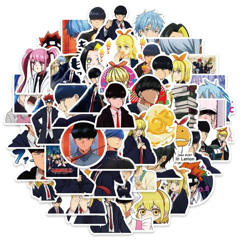50/30/10PCS Mashle Fen Amz Popular Anime 2D Peripheral Decoration Mobile Phone Case Suitcase Personalized Waterproof Sticker