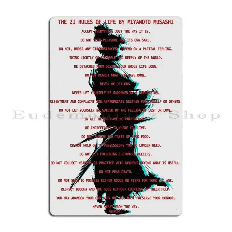 21 Rules Metal Sign Poster Home Cinema Print Garage Decoration Tin Sign Poster