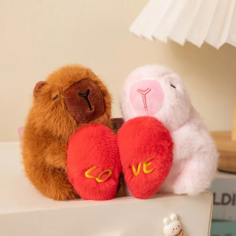 Creative Magnetic Capybara Plush Keychain Animal Sweet Plush Couple Keychains Kawaii Cartoon Capybara Plush Doll Couple