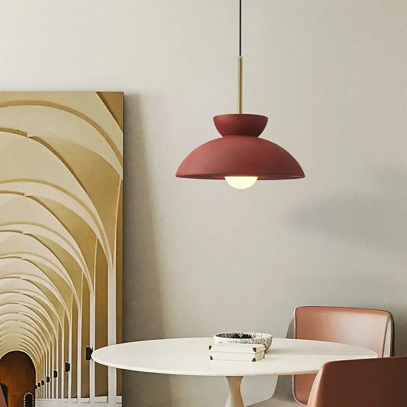 luz pendente de resina nordica iluminacao vermelha para sala de estar quarto estudo jantar bar cafe lampada led interior iluminacao decorativa 01