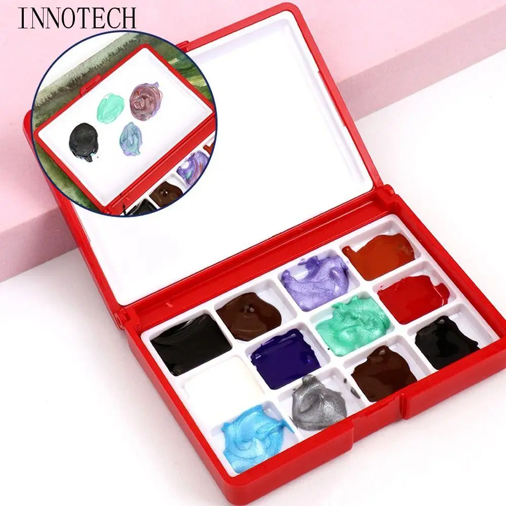 

12/24 Grid Mini Watercolor Box Empty Portable Artist Travel Sketching Palette 1ml Watercolor Painting Palette Travel Sketching