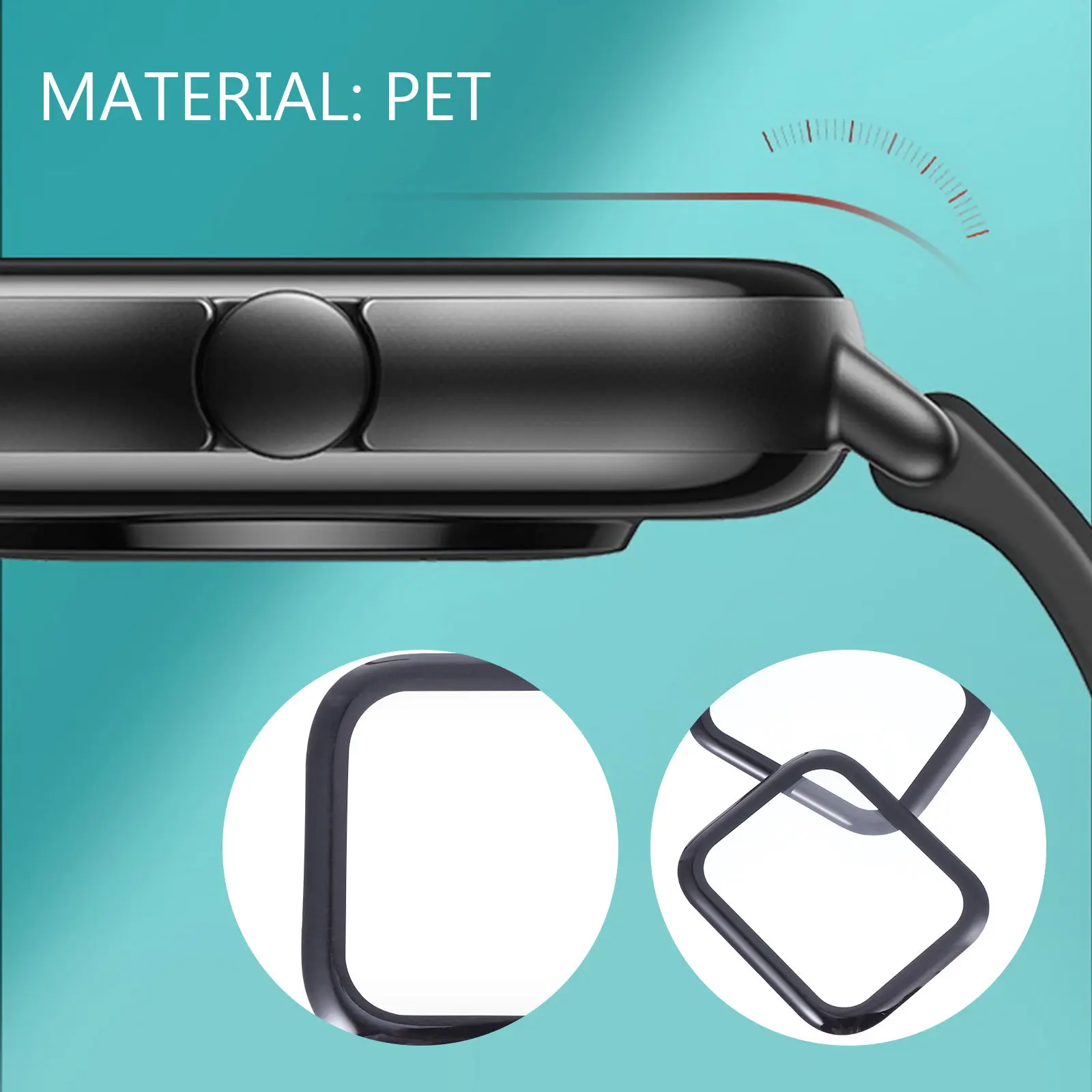 

1 Set Smart Watch Curved Protective Film Pet Screen Protector for Scratch Resistant Explosion Proof Heat Resistant