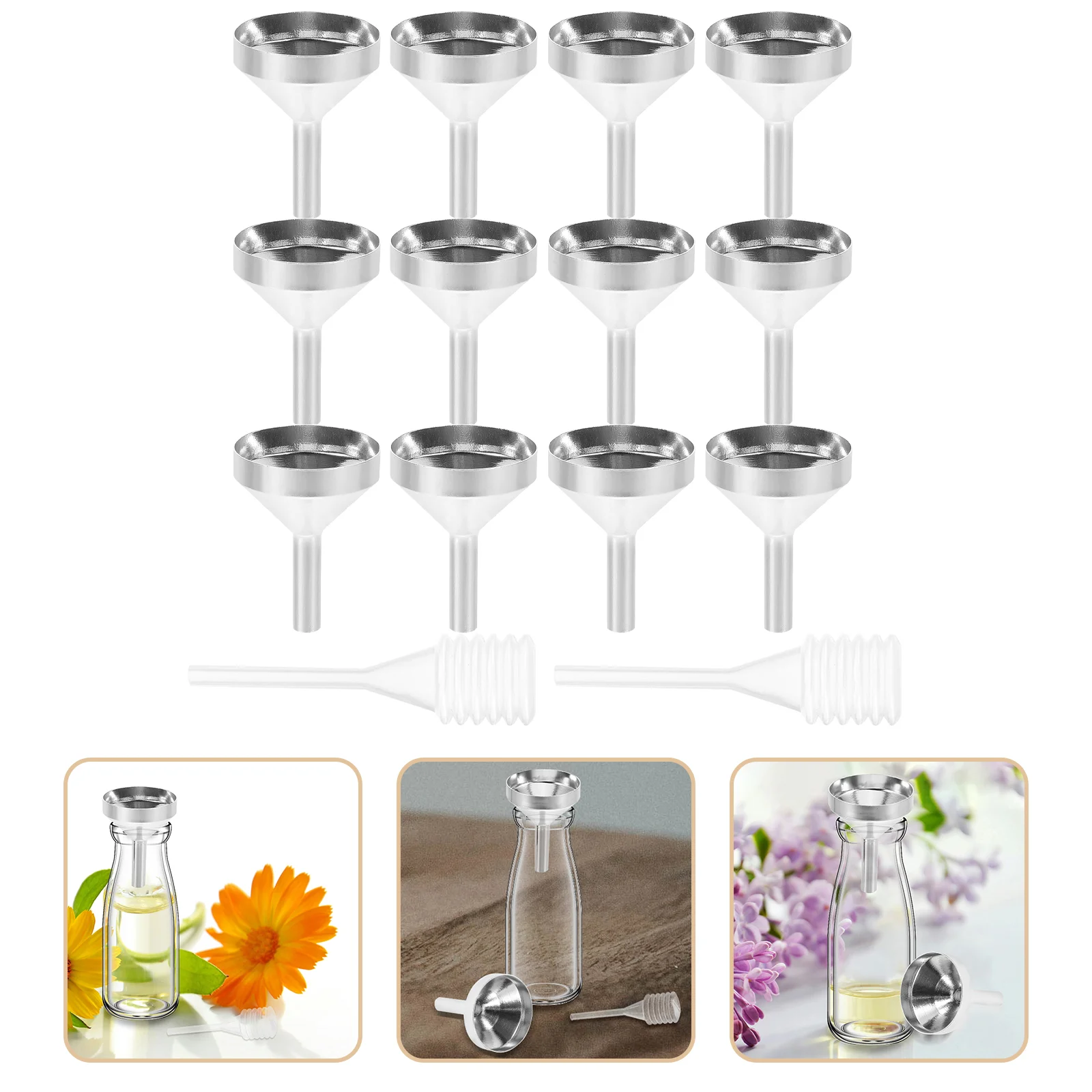 10 Pcs Funnel Home Accessories Liquid Funnels for Filling Perfume Aluminum Oxide Science Laboratory Crafts Supplies