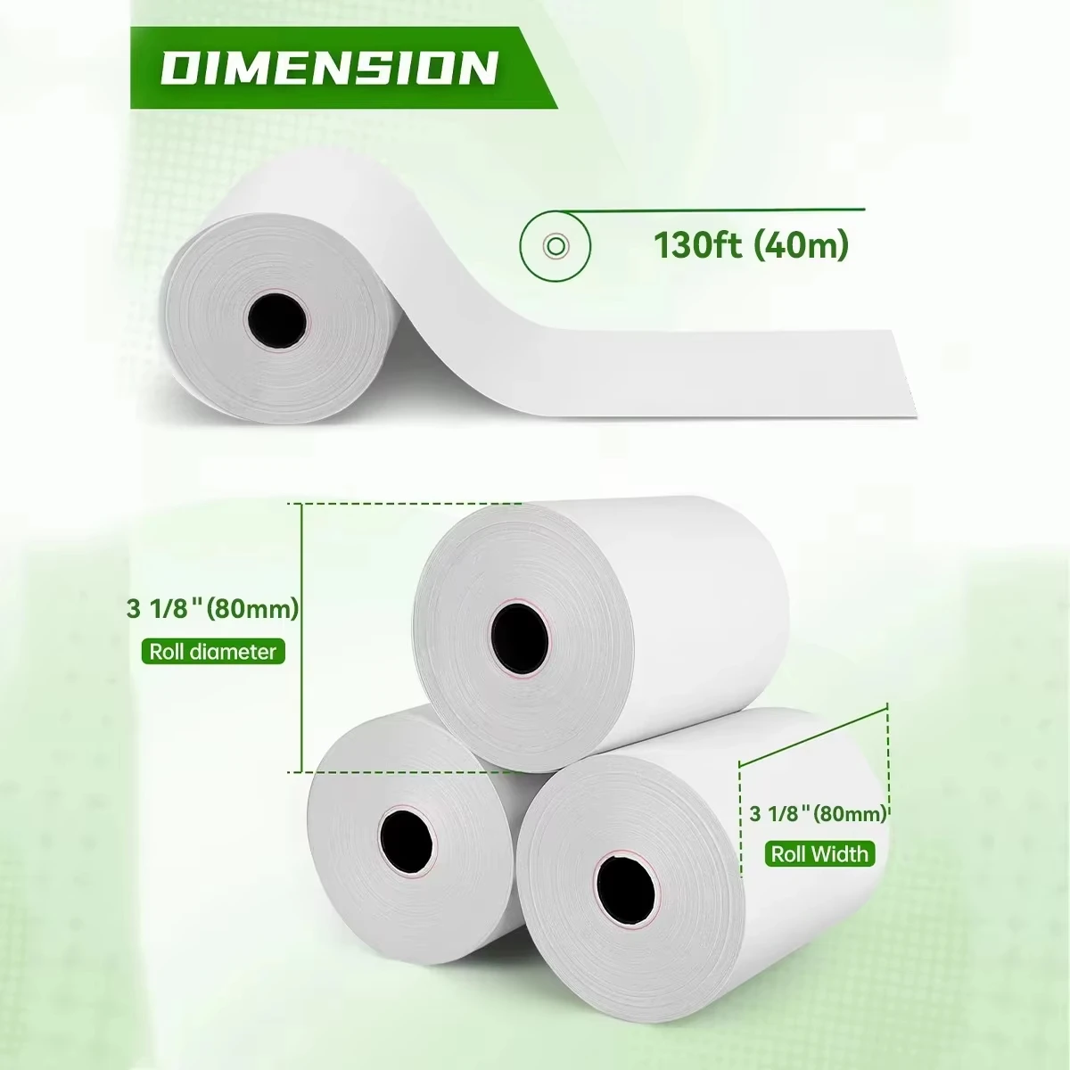 8 Rolls 80x80mm Thermal Credit Card Paper Rolls Compatible with Samsung Printers