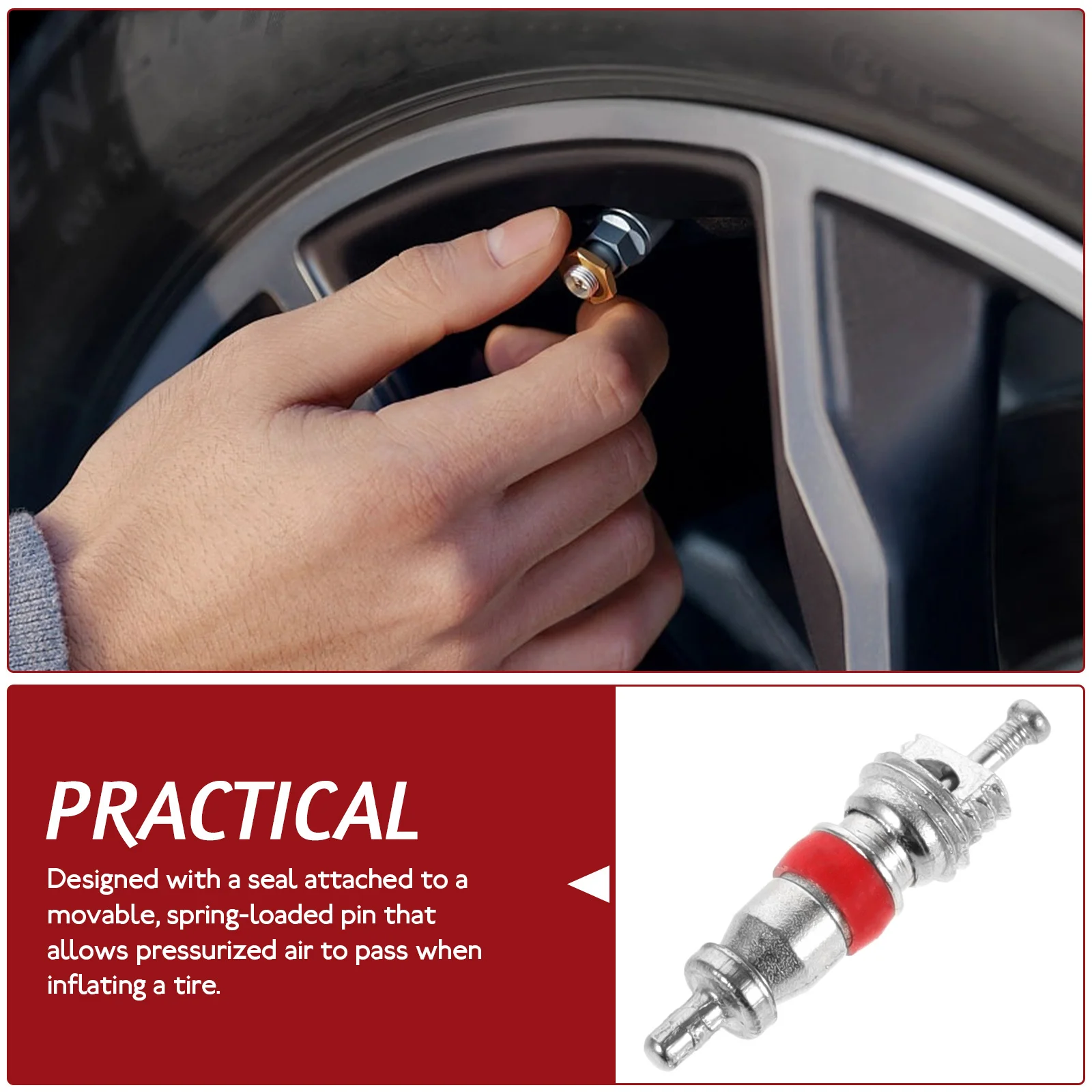 

100pcs Tire Valve Core Copper Nickel Plated Heavy Duty Stem For Car Truck Motorcycle Bicycle ATV Up To 300 PSI