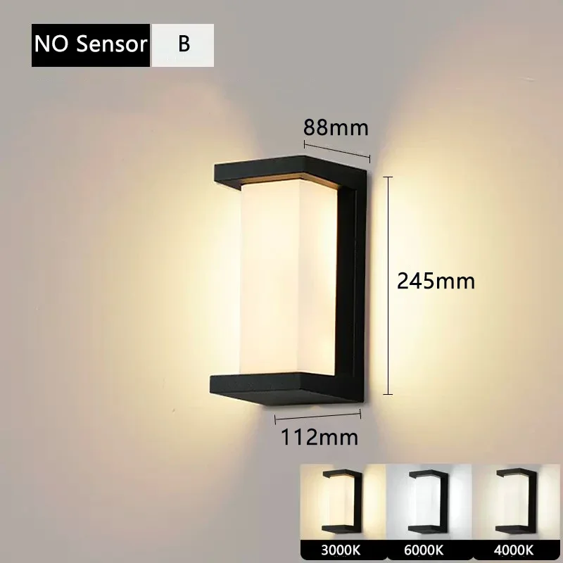 Outdoor Wall Lamp  Outdoor Wall Light Waterproof IP65 Motion Sensor  Outdoor Lighting Porch Lights Balcony Garden Lights