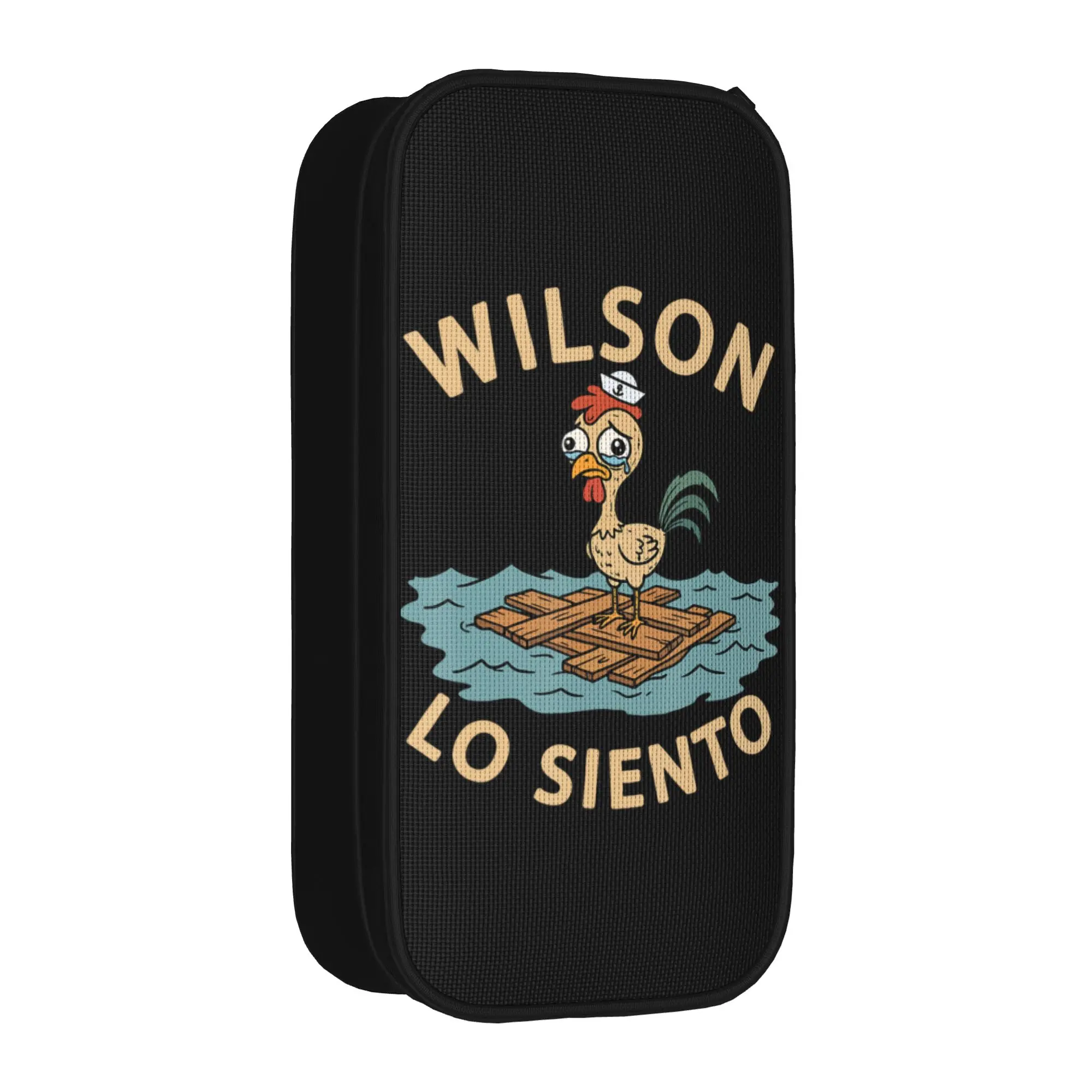 Wilson-Lo-Siento Chicken Meme Pencil Case Creative Fun Rooster Humor Pen Bag Girl Boy Big Capacity School Pencilcases Stationery