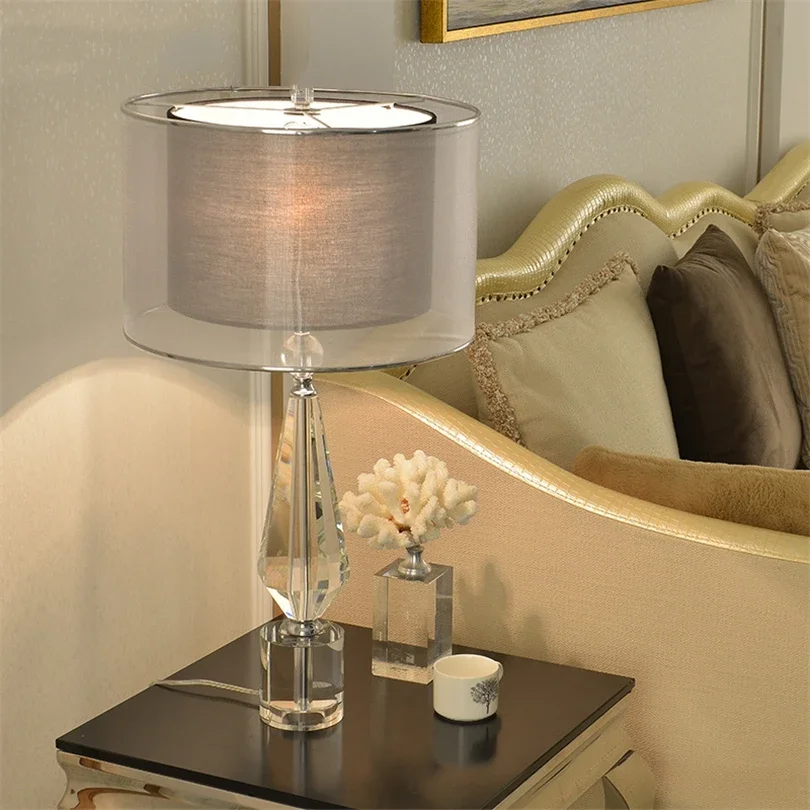 YECTSKIModern luxurious crystal table lamp Simplicity Art Deco for living room bedroom bedside lamps Desk Lights Lighting Fixtur