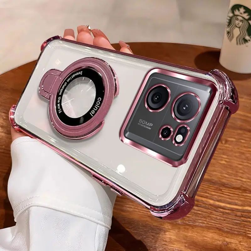 حافظة Magsafe بقوس مغناطيسي لهاتف Xiaomi 13T Pro 5G غطاء شفاف من السيليكون المطلي لهاتف Xiaomi Mi 13T Pro ممتص للصدمات