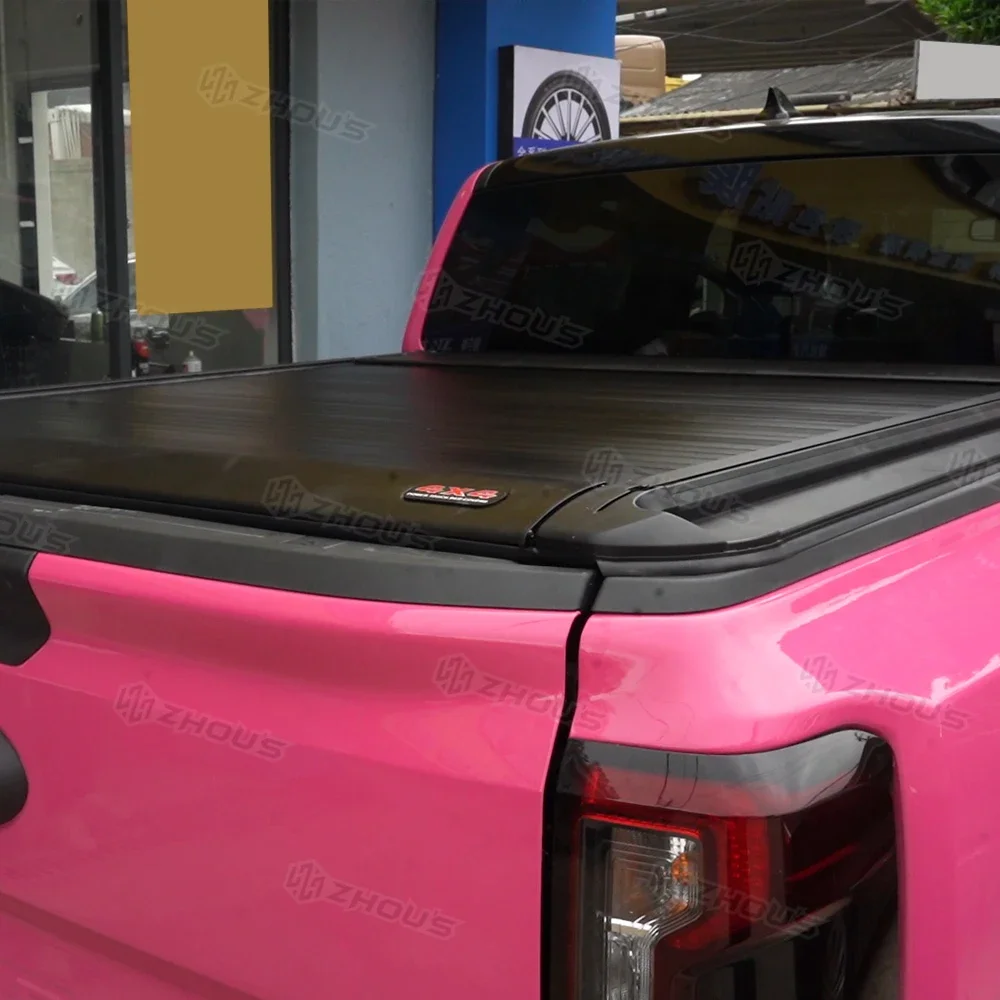 Zhous Retractable Aluminum Alloy Pickup Truck Waterproof Roller Shutter Roller Electric Tonneau Cover for Ford Range T9