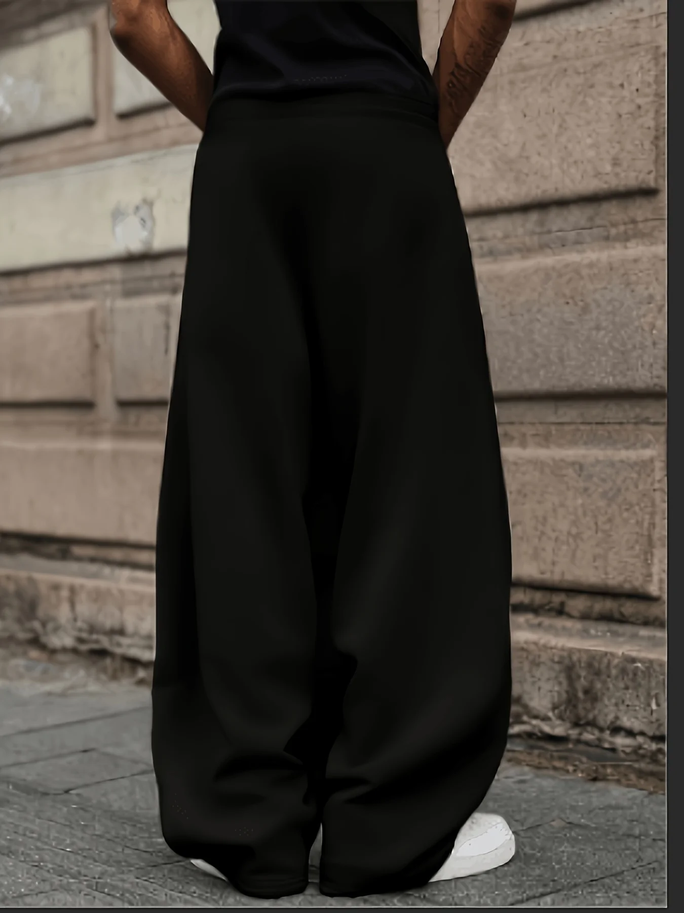 2026 Autumn/Winter Men's Gothic Vertical Pattern Wide Pants with Drawstring Loose Straight Tube Y2K Loose Punk Streetwear Pants