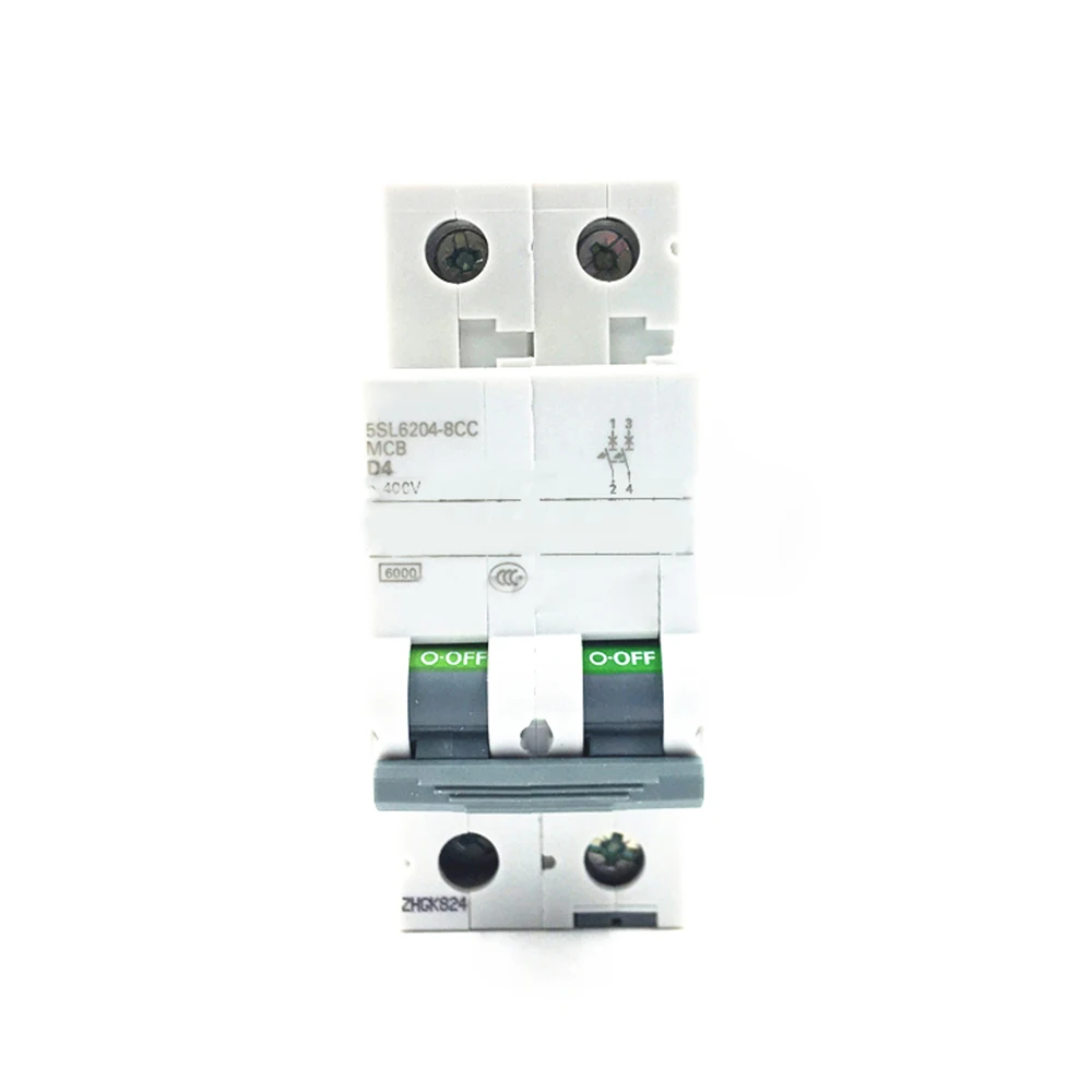 New for Siemens SL6204-8CC 2P 4A 400V Guide Rail Installation Mini Circuit Breaker