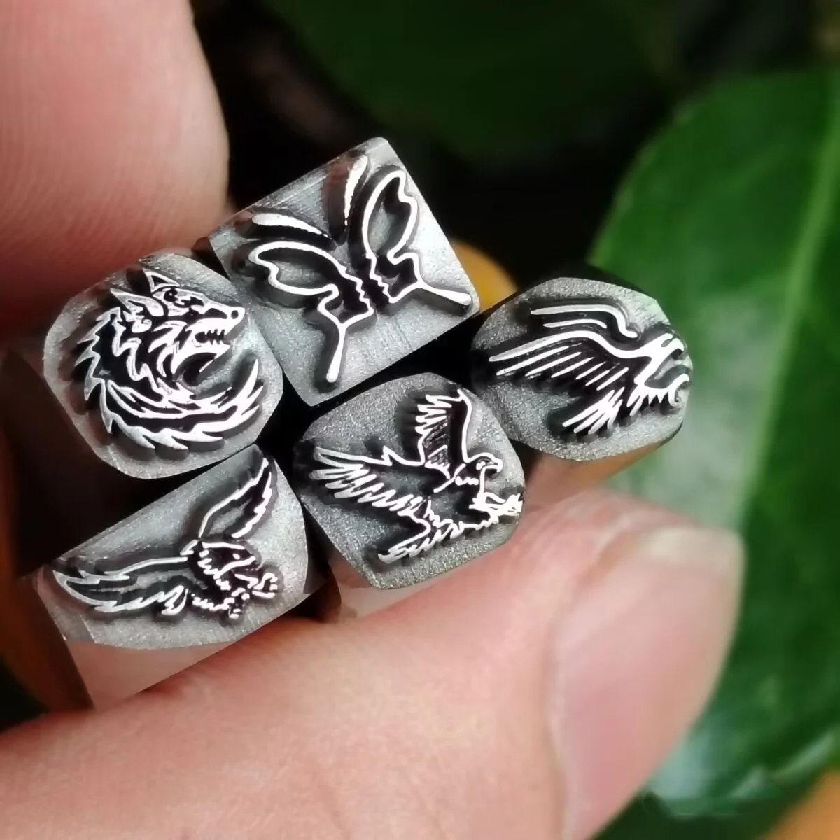 Jewelry Stamps: Eagles, Human Faces, Butterflies; Steel Stamps; Gold and Silver Bracelet Chiseling Molds; Gold-Beating Tools