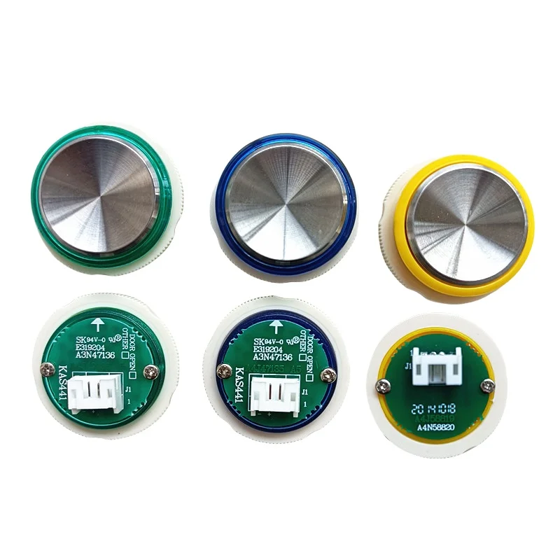 5Pcs Elevator Push Button A3N47136 KAS441 Blue Green Yellow Light Lift Round Button Elevator Parts