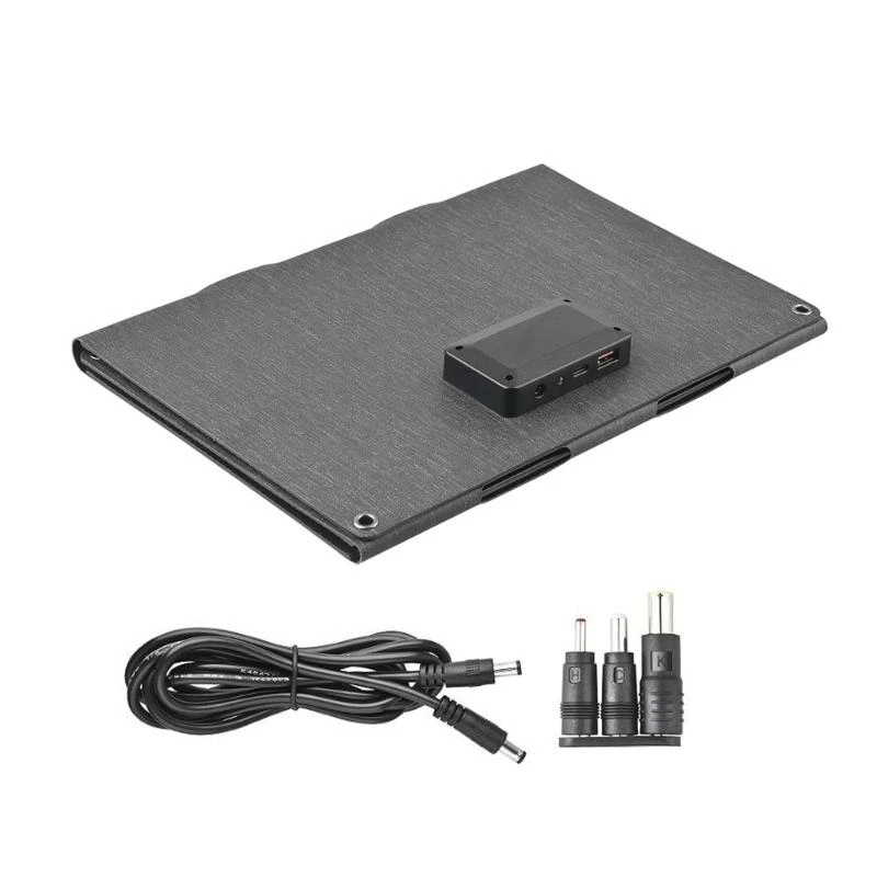 

30W 5V 9V 12V Folding Solar Panel Portable ETFE Solar Charger Type C/USB Output for Outdoor Camping Hiking Power Station F19E