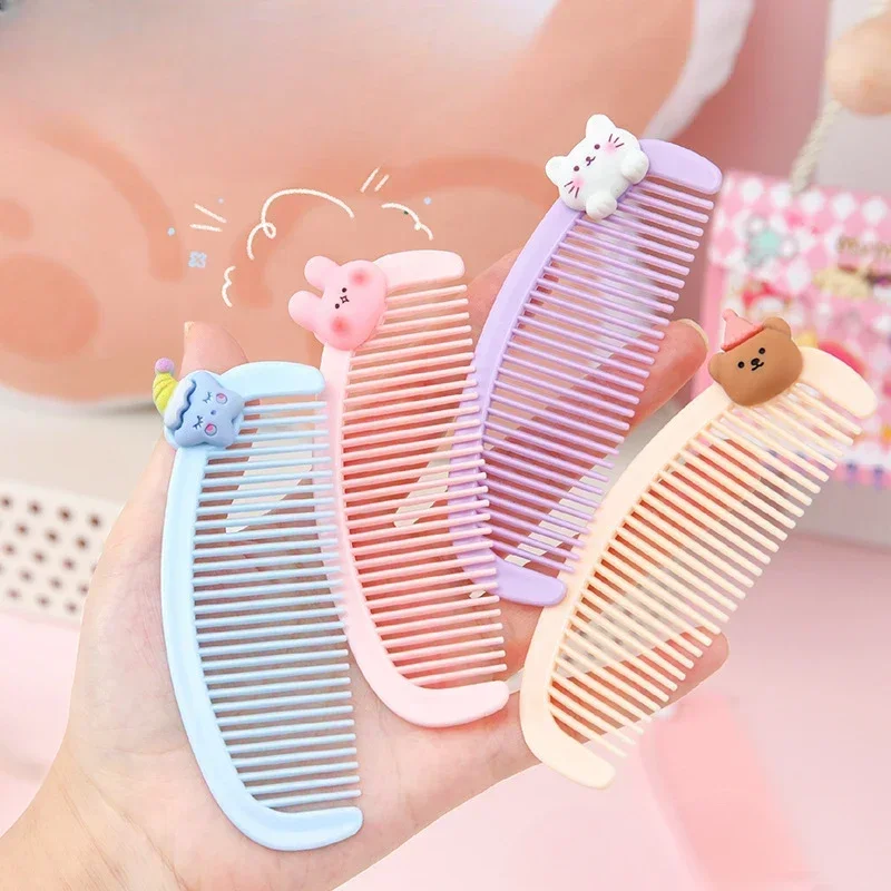 Cartoon Mini Combs Kids Plastic Hairdressing Combs Anti-static Fine-toothed Not Hurt Head Hair Styling Tool Portable Hairbrush