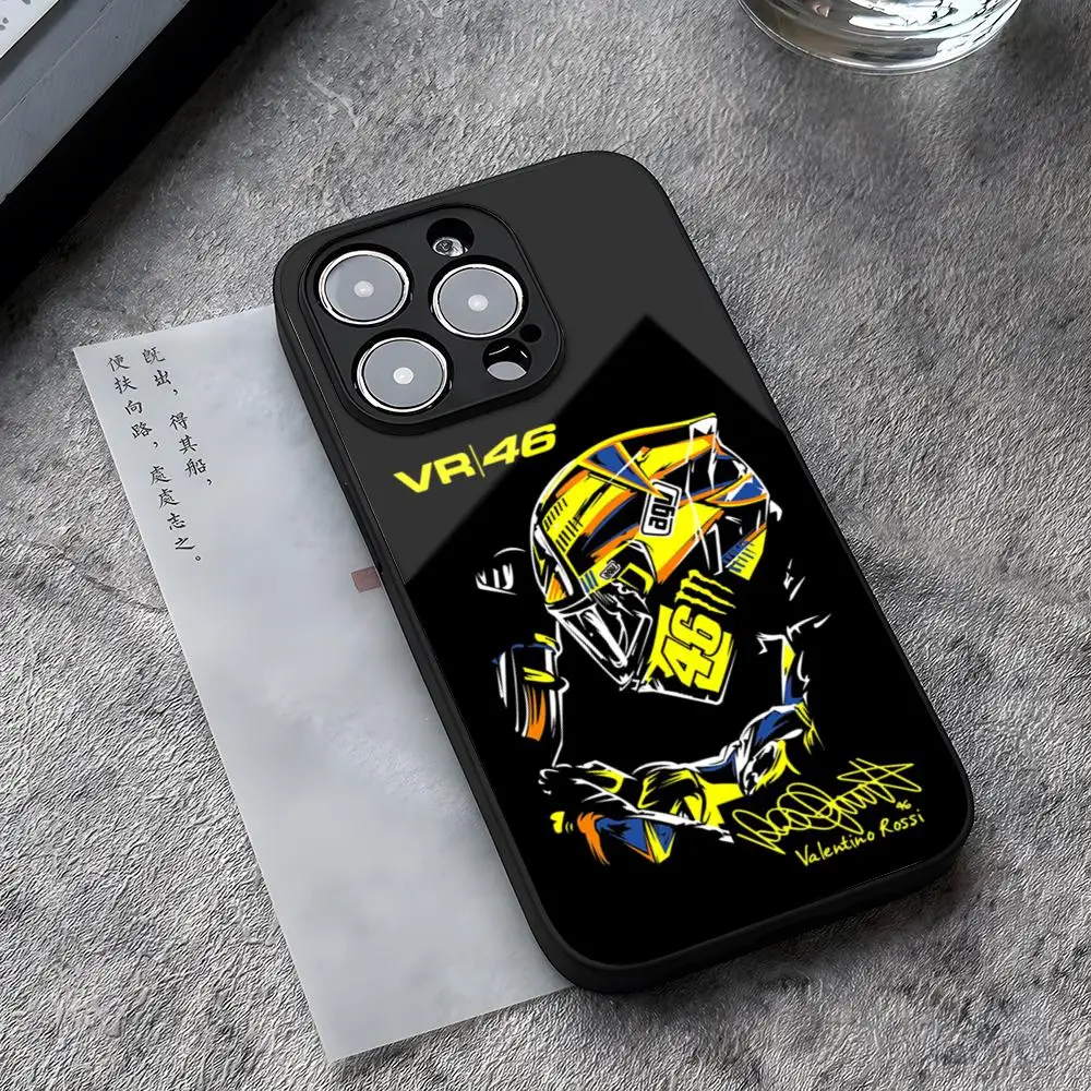 Super Moto Number VR-46 Phone Case Tempered Glass For iPhone 14 13 12 15 11 Pro XS Max Plus Mini X XR 8 7 6s SE2020 Coque