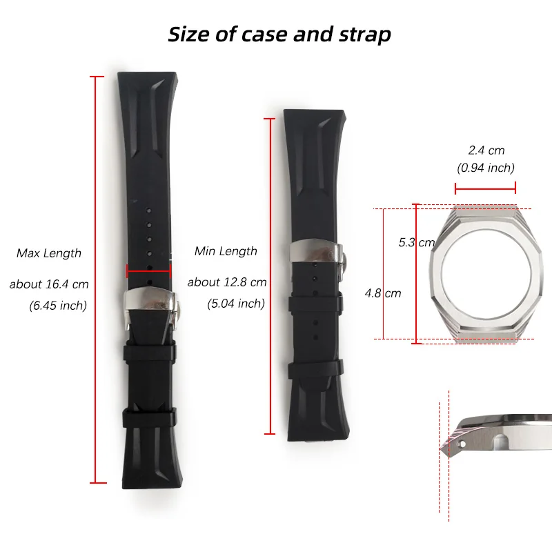 علبة معدنية بديلة للساعات من المطاط ، حافة لساعة Oak GA ، GA ، ، من من من المطاط ، صقل ، أو ، أو ، أو ، أو