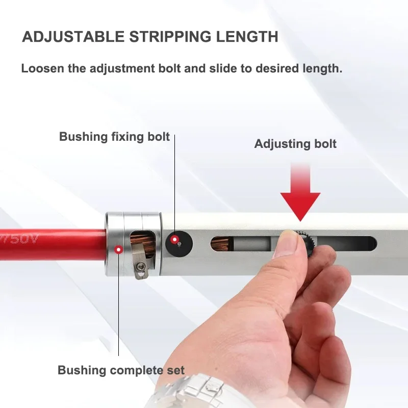 Przenośny, bezprzewodowy, hydrauliczny, elektryczny ściągacz izolacji SW-1018, szybki hydrauliczny ściągacz izolacji do pojedynczych żył kabli.