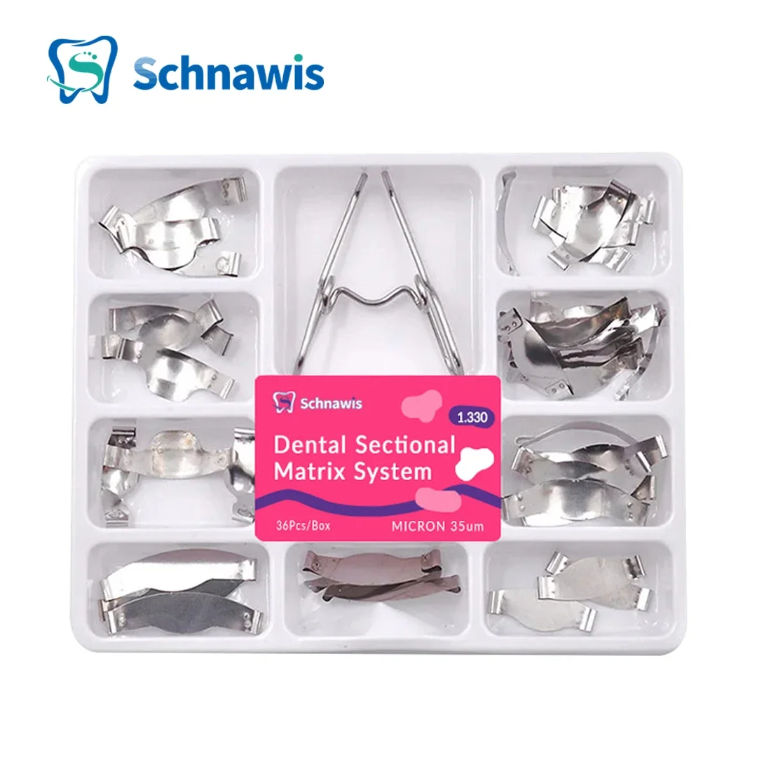 Dental Sectional Contoured Metal Matrices Matrix With Springclip Denspay No.1.330 Band Resin Clamping/Seperating Dentist Tools