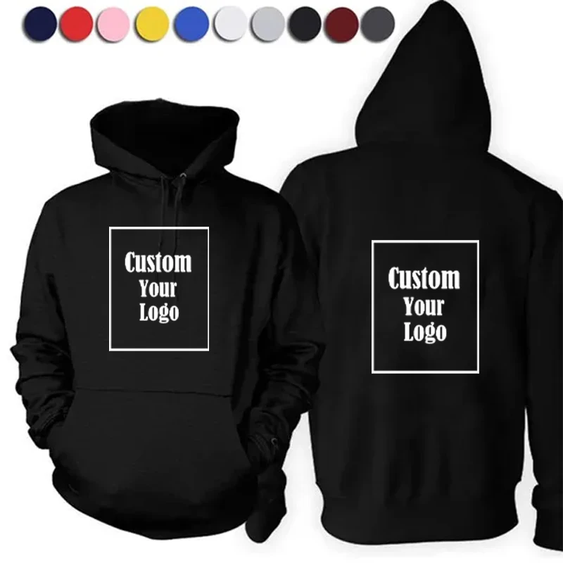 Sudaderas con capucha para hombre y mujer, ropa deportiva informal, personalizable con tu logotipo, de Color sólido, con bolsillo, para Fitness,