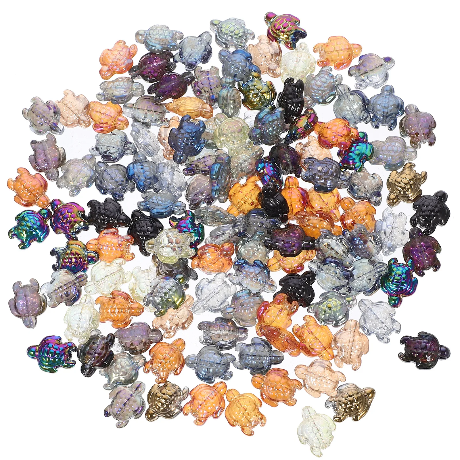 

120 Pcs Colorful Crystal Turtle Beads Pendant for Jewelry Making Bracelets Kits Glass Necklace DIY Crafts Spacer Beads Charm