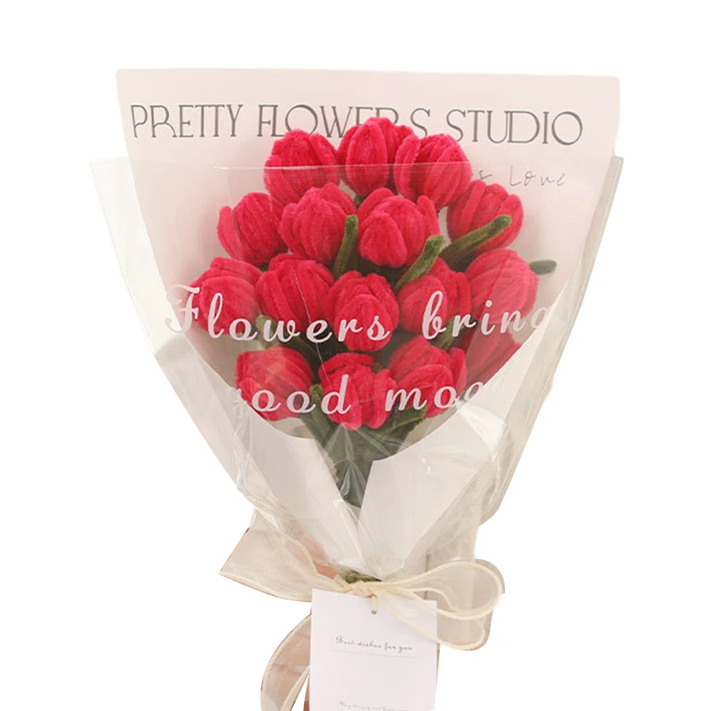 Twisted Tulip Bouquet Set for Wedding Party and Holiday Crafts Bendable Stems for Custom Shaping and Styling Options